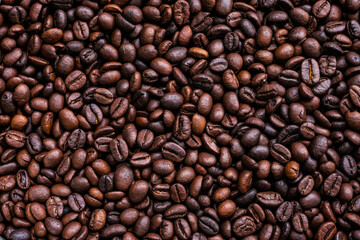 Roasted coffee beans for background