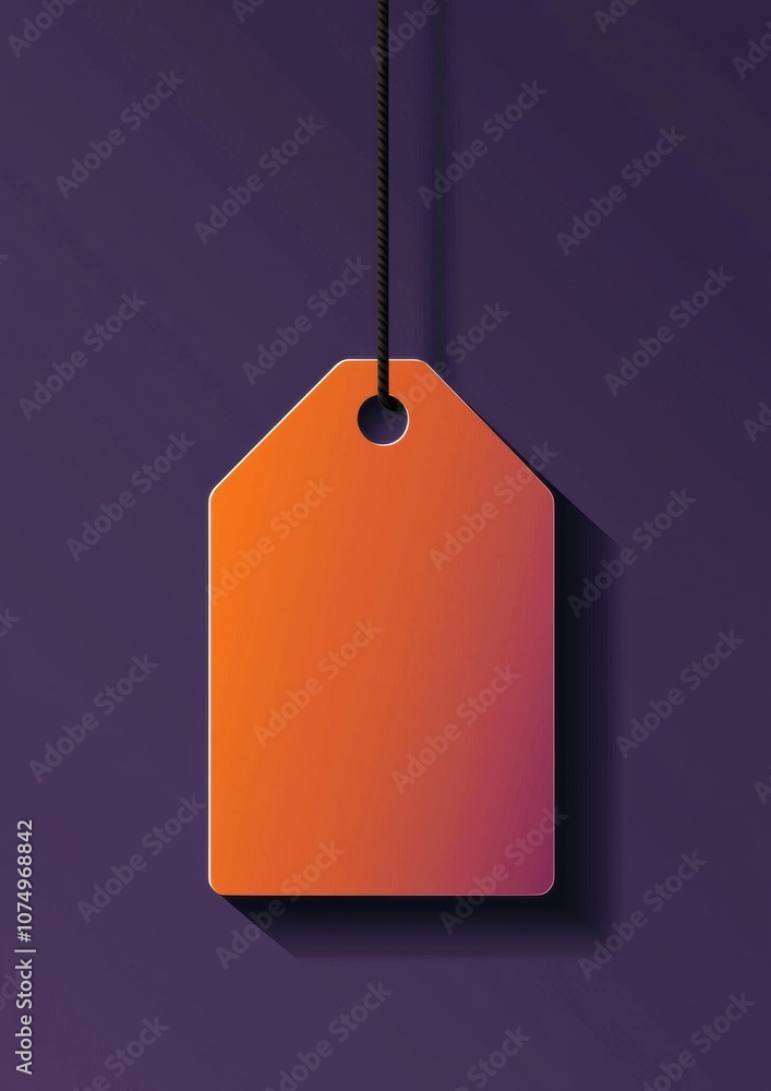 Poster a tag hanging from a string with a red tag on it