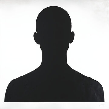Silhouette of a man on a white background 