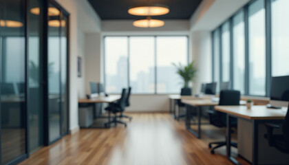 Modern Office Interior with City View