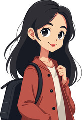 Cute Anime Girl Portrait