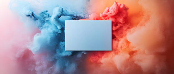 A vibrant splash of colored smoke blends seamlessly, creating an artistic backdrop for creative designs.