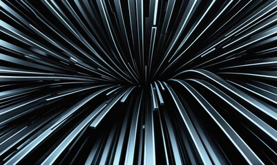 Abstract image of blue and black lines radiating outwards, creating a sense of movement and speed