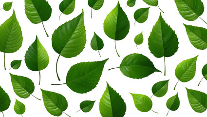 A seamless pattern of green leaves on a black background. (1)