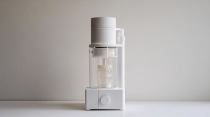A Modern Technological Marvel: Intricate Machinery in a Minimalist White Design. Explore the Future...
