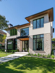 Fototapeta premium modern house with garden