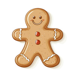 Obraz premium Cheerful Gingerbread Man Illustration 