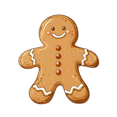 Obraz premium Cheerful Gingerbread Man Illustration 