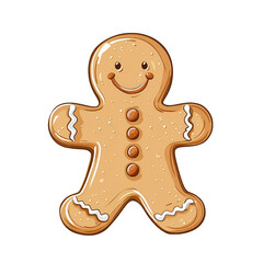 Obraz premium Cheerful Gingerbread Man Illustration 