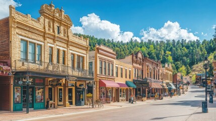 Exploring the historic charm of a quiet town filled with vintage storefronts and stunning natural backdrop