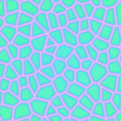 Abstract digital background of colorful green and pink mosaic. 3d rendering