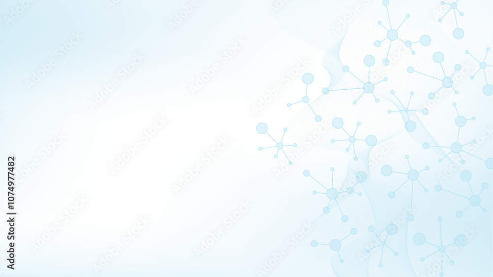 Poster molecular abstract structure background. scientific vector illustration with molecule dna. medical, 