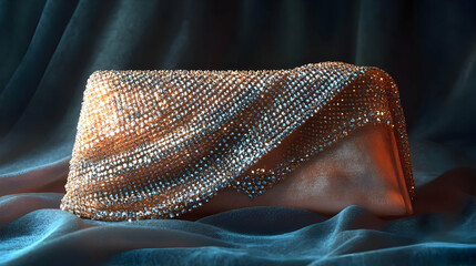 Elegant fashion clutch with intricate bead detailing, perfect for evening events and special occasions.