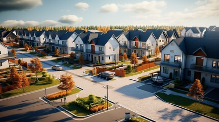 A photo of a newly constructed residential housing