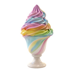 Triple Scoop Delight: A tempting ice cream cone, overflowing with three scoops of pink, white, and chocolate ice cream, ready to satisfy your sweet cravings.  