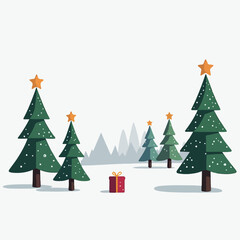 Christmas Tree and Gifts Scene