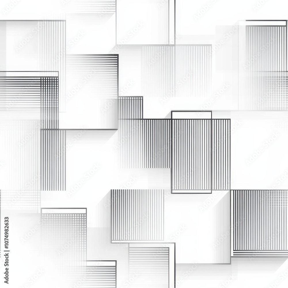 Aufkleber a minimalist design featuring geometric patterns of repeating lines and shapes on a clean, white bac