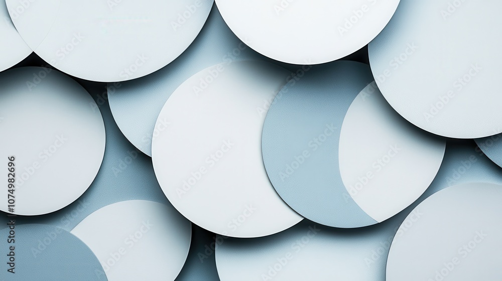 Aufkleber large circular shapes on a minimalist background create a serene, modern aesthetic ideal for contemp