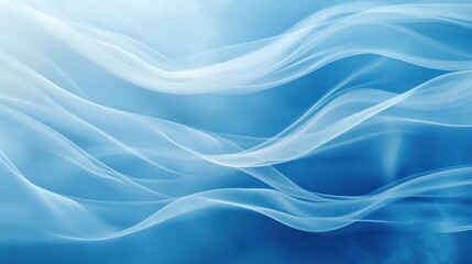 Obraz premium A soft gradient blue background with delicate wavy lines flowing gracefully, creating a serene atmosphere that captivates the viewer