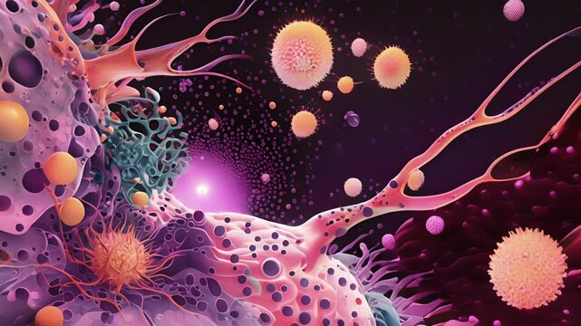 An illustration of a mesenchymal stem cell niche showing the secreted cytokines and growth factors that promote the selfrenewal and differentiation of these multipotent cells.