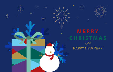 Christmas and happy new year element object design