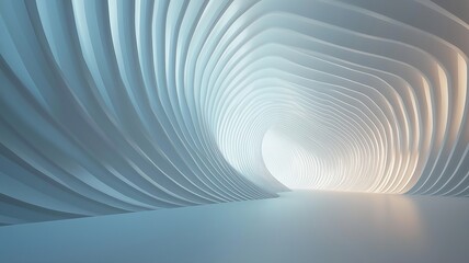 Obraz premium A Serene, Wavy Corridor Bathed in Soft Light