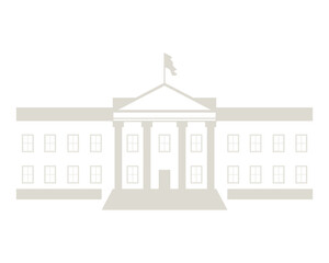 Illustration design of government building with grey lines and white background