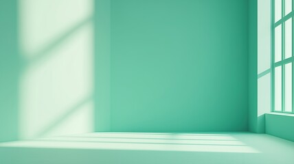 Serene Turquoise Room With Soft Light and Shadows