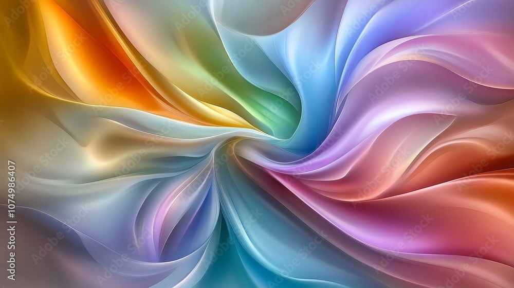 Poster colorful abstract swirl of soft gradient spectrum and light