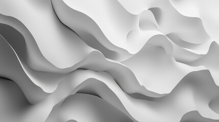 Fototapeta premium Abstract white wave shapes creating a modern texture, minimalistic design