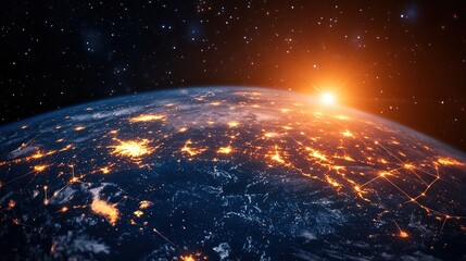 Obraz premium metaverse connection technology. space theme