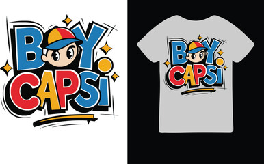 boy capsi vector style t-shirt design