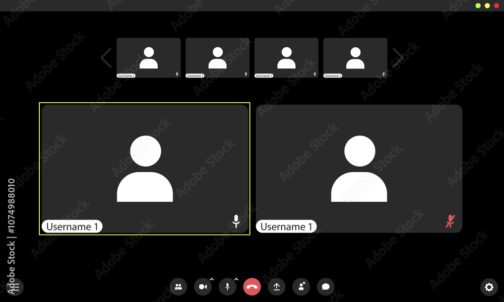Poster in a virtual meeting platform, silhouettes of users appear in separate panels, highlighting the chal