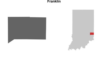 Franklin County (Indiana) blank outline map set