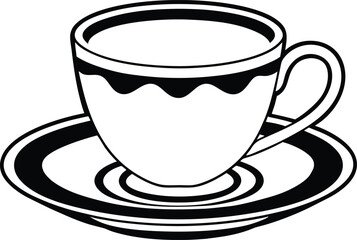 Tea Cup Black Vector
