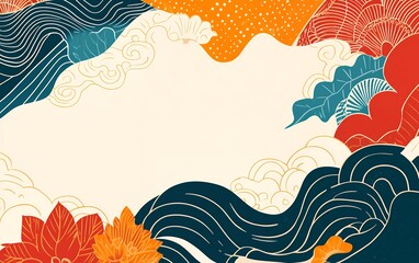 Asian American Native Hawaiian Pacific Islander Heritage Month banner template with empty copy space for text. AAPI AANHPI abstract background