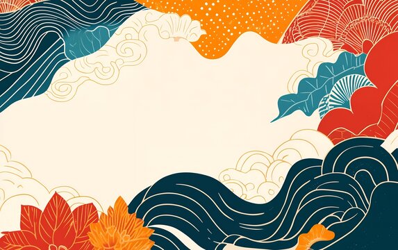 Asian American Native Hawaiian Pacific Islander Heritage Month banner template with empty copy space for text. AAPI AANHPI abstract background