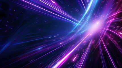 Obraz premium Abstract Light Trails and Glowing Particles in Deep Space