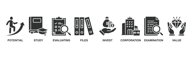 Due diligence banner web icon vector illustration concept with icon