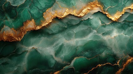 Obraz premium abstract emerald marble texture with golden splashes, radiating luxury and sophistication, ideal for backgrounds or patterns in elegant design projects