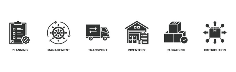 Logistics banner web icon vector illustration concept with icon