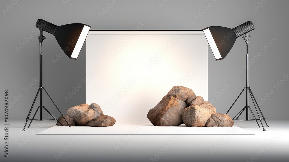 Poster textured wall backdrop with rough stone finish in a studio setting, adding rustic charm and depth to