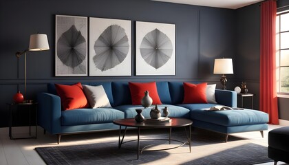 Photo modern style interior room 3d illustration