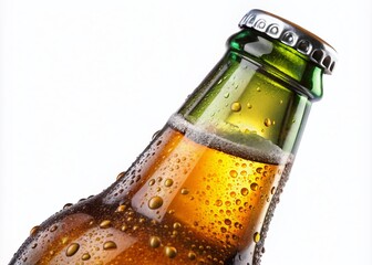 Empty Beer Bottle Macro Photography, Isolated Glass, Still Life