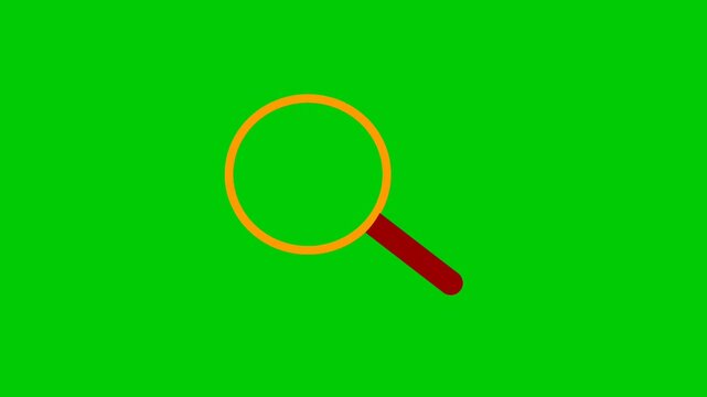 animation of magnifying glass on green screen. search concept. research concept