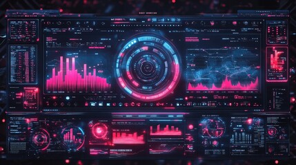 Obraz premium Abstract futuristic technology UI for a holographic digital data chart