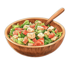 Fresh Garden Salad with Croutons 