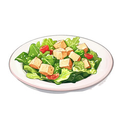 Fresh Garden Salad with Croutons 