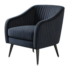 Luxury armchair furniture isolated on white background, png cut-out, comfortable leather seat,...