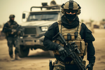 Fototapeta premium middle east soldiers, special force soldiers